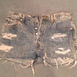 Cutoff jean shorts